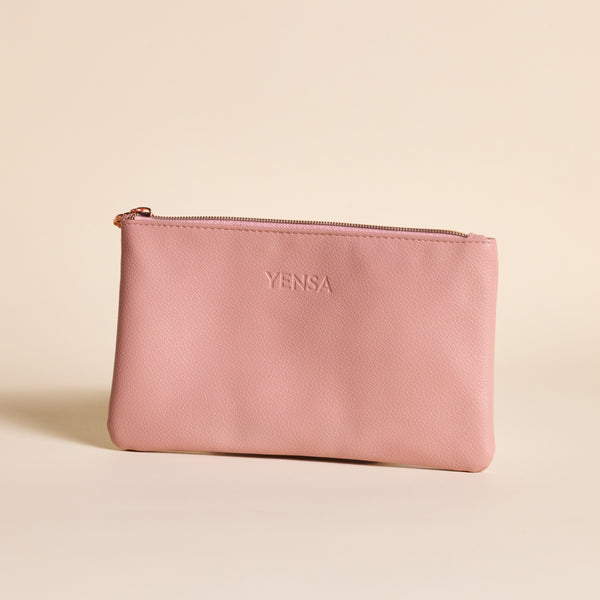 韓国商品/THREE TIMES Pink compact pouch threetimes ☆Bebe pouch pink, beige 2色☆ 韓国 ポーチ